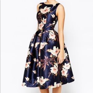 Chi Chi London Navy Blue Full Prom Skater Dress 12